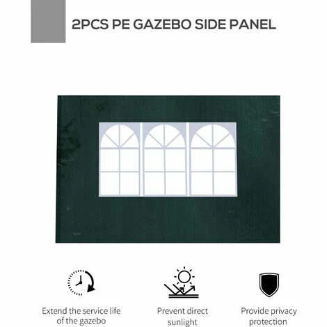 Outsunny Garden Gazebo Marquee Replacement Exchangeable Side Panel Green 3m Outsunny Garden Gazebo Marquee Replacement Exchangeable Side Panel Green 3m -Outsunny store 1366710 5