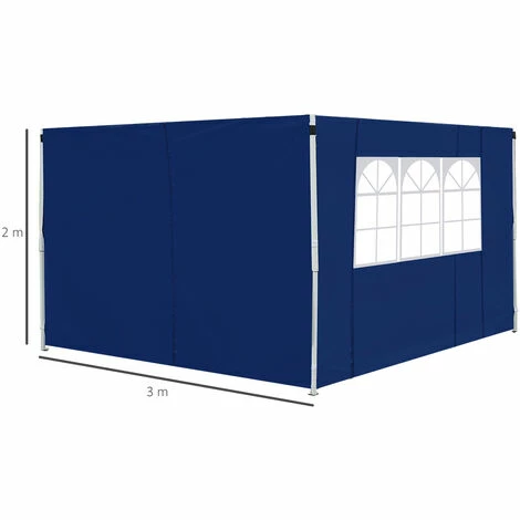 Outsunny Gazebo Replacement Exchangeable Side Wall Panels w/ Window Blue Outsunny Gazebo Replacement Exchangeable Side Wall Panels W/ Window Blue -Outsunny store 1366711 2