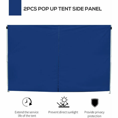 Outsunny Gazebo Replacement Exchangeable Side Wall Panels w/ Window Blue Outsunny Gazebo Replacement Exchangeable Side Wall Panels W/ Window Blue -Outsunny store 1366711 4