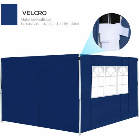 Outsunny Gazebo Replacement Exchangeable Side Wall Panels w/ Window Blue Outsunny Gazebo Replacement Exchangeable Side Wall Panels W/ Window Blue -Outsunny store 1366711 5