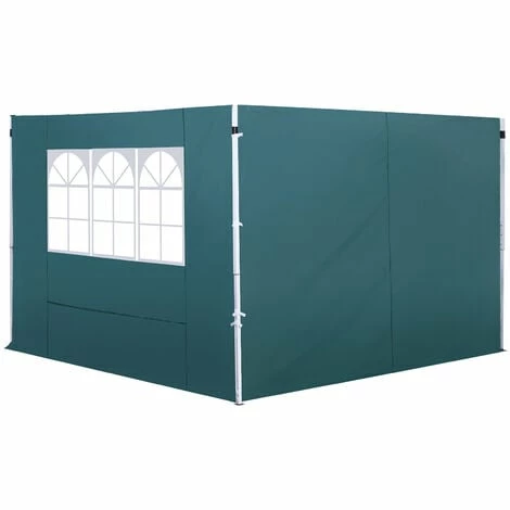 Outsunny Gazebo Replacement Exchangeable Side Wall Panels W/ Window Green 3 Outsunny Gazebo Replacement Exchangeable Side Wall Panels W/ Window Green
