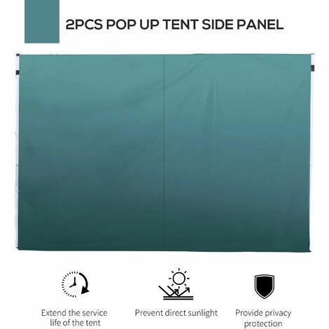 Outsunny Gazebo Replacement Exchangeable Side Wall Panels W/ Window Green 6 Outsunny Gazebo Replacement Exchangeable Side Wall Panels W/ Window Green - Image 4