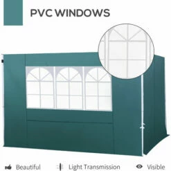 Outsunny Gazebo Replacement Exchangeable Side Wall Panels W/ Window Green 11 Outsunny Gazebo Replacement Exchangeable Side Wall Panels W/ Window Green -Outsunny store 1366712 5