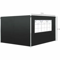 Outsunny Gazebo Replacement Exchangeable Side Wall Panels W/ Window Black -Outsunny store 1366713 2