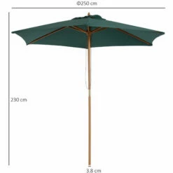 Outsunny 2.5m Wood Garden Parasol Sun Shade Patio Outdoor Wooden Umbrella Canopy 3 Outsunny 2.5m Wood Garden Parasol Sun Shade Patio Outdoor Wooden Umbrella Canopy -Outsunny store 1366714 2