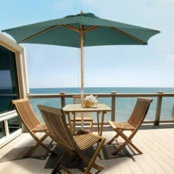 Outsunny 2.5m Wood Garden Parasol Sun Shade Patio Outdoor Wooden Umbrella Canopy 4 Outsunny 2.5m Wood Garden Parasol Sun Shade Patio Outdoor Wooden Umbrella Canopy -Outsunny store 1366714 3