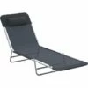 Outsunny Adjustable Sun Bed Garden Lounger Recliner Relaxing Camping Black -Outsunny store 1366728 1