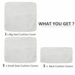 Outsunny 7pc Cream Rattan Wicker Furniture Home Sofa Cushion Cover Replacement -Outsunny store 1366732 4