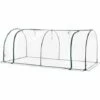 Outsunny 2 Sections Transparent Clear PVC Tunnel Greenhouse Green Grow House Steel Frame -Outsunny store 1366739 1