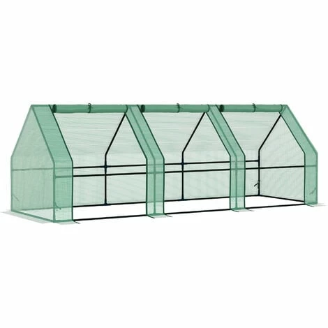 Outsunny 2.7M Steeple Polytunnel Greenhouse Poly Tunnel Green Hot House Steel Frame New Outsunny 2.7M Steeple Polytunnel Greenhouse Poly Tunnel Green Hot House Steel Frame New -Outsunny store 1366740 1