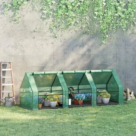 Outsunny 2.7M Steeple Polytunnel Greenhouse Poly Tunnel Green Hot House Steel Frame New Outsunny 2.7M Steeple Polytunnel Greenhouse Poly Tunnel Green Hot House Steel Frame New -Outsunny store 1366740 3