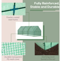 Outsunny 2.7M Steeple Polytunnel Greenhouse Poly Tunnel Green Hot House Steel Frame New 6 Outsunny 2.7M Steeple Polytunnel Greenhouse Poly Tunnel Green Hot House Steel Frame New -Outsunny store 1366740 5