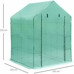 Outsunny Walk In Garden Greenhouse Outdoor Grow House W/ Shelves, 143x143x195cm -Outsunny store 1366743 2