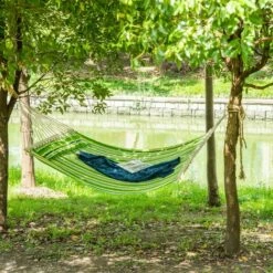 Outsunny Hammock Outdoor Garden Camping Hanging Swing Portable Travel Green -Outsunny store 1366749 3
