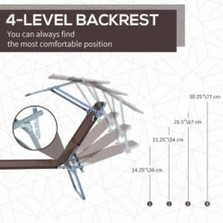 Outsunny Garden Folding Chair Sun Lounger Bed Outdoor Recliner Seat W/ Sunshade -Outsunny store 1366759 4
