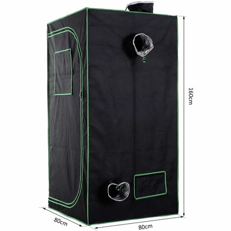 Outsunny Mylar Hydroponic Grow Tent w/ Floor Tray for Indoor Plant 80x80x160cm Outsunny Mylar Hydroponic Grow Tent W/ Floor Tray For Indoor Plant 80x80x160cm -Outsunny store 13765241 2