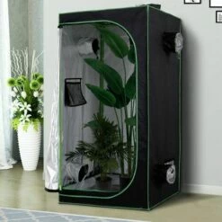 Outsunny Mylar Hydroponic Grow Tent W/ Floor Tray For Indoor Plant 80x80x160cm 4 Outsunny Mylar Hydroponic Grow Tent W/ Floor Tray For Indoor Plant 80x80x160cm -Outsunny store 13765241 3