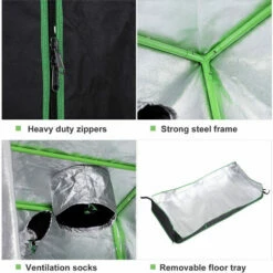 Outsunny Mylar Hydroponic Grow Tent W/ Floor Tray For Indoor Plant 80x80x160cm 5 Outsunny Mylar Hydroponic Grow Tent W/ Floor Tray For Indoor Plant 80x80x160cm -Outsunny store 13765241 4