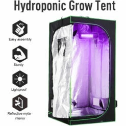 Outsunny Mylar Hydroponic Grow Tent W/ Floor Tray For Indoor Plant 80x80x160cm 6 Outsunny Mylar Hydroponic Grow Tent W/ Floor Tray For Indoor Plant 80x80x160cm -Outsunny store 13765241 5