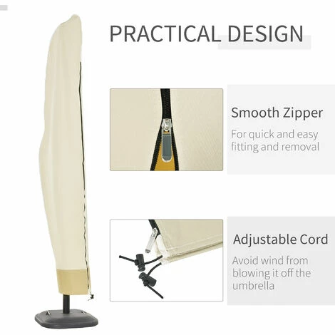 Outsunny Outdoor Parasol Cover Umbrella Garden Furniture Protection Wind Rain Outsunny Outdoor Parasol Cover Umbrella Garden Furniture Protection Wind Rain -Outsunny store 13803502 5