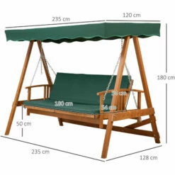Outsunny 3 Seater Wooden Garden Swing Chair Seat Hammock Bench Lounger Bed 3 Outsunny 3 Seater Wooden Garden Swing Chair Seat Hammock Bench Lounger Bed -Outsunny store 1513399 2