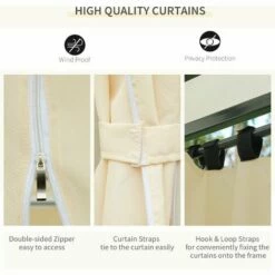 Outsunny 3 X 4m Outdoor 2-Tier Steel Frame Gazebo With Curtains Outdoor Backyard -Outsunny store 1513405 4