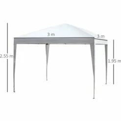 Outsunny 3 X 3M Garden Heavy Duty Pop Up Gazebo Marquee Party Tent Wedding Canopy (White) With Carry Bag -Outsunny store 1513412 2