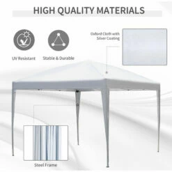 Outsunny 3 X 3M Garden Heavy Duty Pop Up Gazebo Marquee Party Tent Wedding Canopy (White) With Carry Bag -Outsunny store 1513412 4
