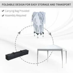 Outsunny 3 X 3M Garden Heavy Duty Pop Up Gazebo Marquee Party Tent Wedding Canopy (White) With Carry Bag -Outsunny store 1513412 5