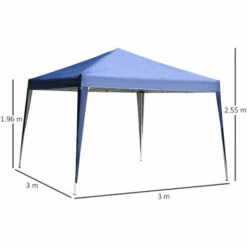 Outsunny 3x3M Garden Heavy Duty Pop Up Gazebo Marquee Party Tent Wedding Canopy (Blue) + Carry Bag -Outsunny store 1513414 2