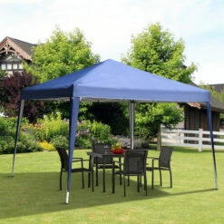 Outsunny 3x3M Garden Heavy Duty Pop Up Gazebo Marquee Party Tent Wedding Canopy (Blue) + Carry Bag -Outsunny store 1513414 3