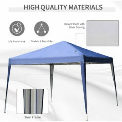 Outsunny 3x3M Garden Heavy Duty Pop Up Gazebo Marquee Party Tent Wedding Canopy (Blue) + Carry Bag -Outsunny store 1513414 4
