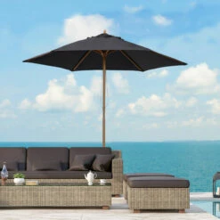 Outsunny 2.5m Wood Garden Parasol Sun Shade Patio Outdoor Wooden Umbrella Canopy 9 Outsunny 2.5m Wood Garden Parasol Sun Shade Patio Outdoor Wooden Umbrella Canopy -Outsunny store 1513416 3