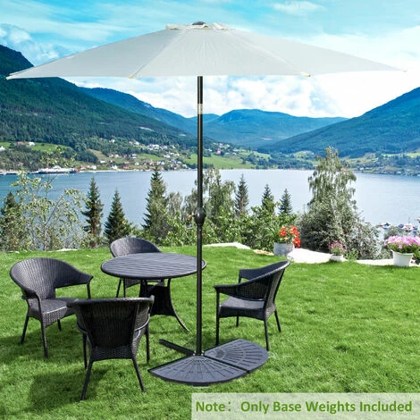 Outsunny 2pc Flabelliform Parasol Base Resin Umbrella Weights w/ Handles Bronze Outsunny 2pc Flabelliform Parasol Base Resin Umbrella Weights W/ Handles Bronze -Outsunny store 1513423 3