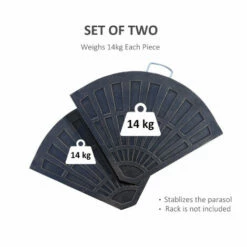 Outsunny 2pc Flabelliform Parasol Base Resin Umbrella Weights W/ Handles Bronze 6 Outsunny 2pc Flabelliform Parasol Base Resin Umbrella Weights W/ Handles Bronze -Outsunny store 1513423 5