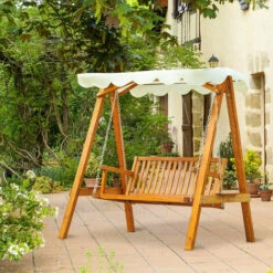 Outsunny 2 Seater Wooden Garden Swing Chair Seat Hammock Bench Furniture Lounger 9 Outsunny 2 Seater Wooden Garden Swing Chair Seat Hammock Bench Furniture Lounger -Outsunny store 1513426 3