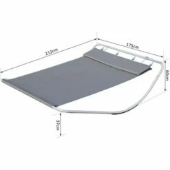 Outsunny Double Hammock Sun Lounger Outdoor Day Bed Patio Grey -Outsunny store 1513429 2