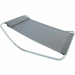 Outsunny Single Texteline Outdoor Hammock Bed Patio Sun LoungerRocker Grey