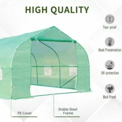 Outsunny 6m X 3m Large Greenhouse Polytunnel Steeple Poly Tunnel Green House Steel Frame -Outsunny store 1513439 4