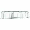 Outsunny 3 Sections Transparent Clear PVC Tunnel Greenhouse Green Grow House Steel Frame