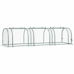 Outsunny 3 Sections Transparent Clear PVC Tunnel Greenhouse Green Grow House Steel Frame