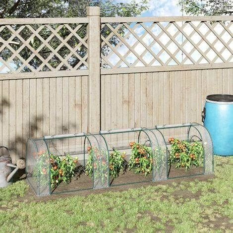 Outsunny 3 Sections Transparent Clear PVC Tunnel Greenhouse Green Grow House Steel Frame Outsunny 3 Sections Transparent Clear PVC Tunnel Greenhouse Green Grow House Steel Frame -Outsunny store 1513440 3