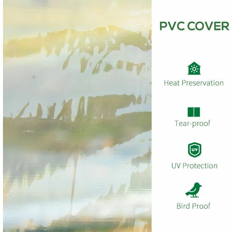 Outsunny 3 Sections Transparent Clear PVC Tunnel Greenhouse Green Grow House Steel Frame Outsunny 3 Sections Transparent Clear PVC Tunnel Greenhouse Green Grow House Steel Frame -Outsunny store 1513440 4