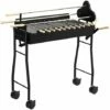 Outsunny Garden Outdoor Charcoal Trolley BBQ Barbecue Cooking Grill Powder Wheel -Outsunny store 1513460 1