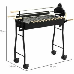 Outsunny Garden Outdoor Charcoal Trolley BBQ Barbecue Cooking Grill Powder Wheel 3 Outsunny Garden Outdoor Charcoal Trolley BBQ Barbecue Cooking Grill Powder Wheel -Outsunny store 1513460 2