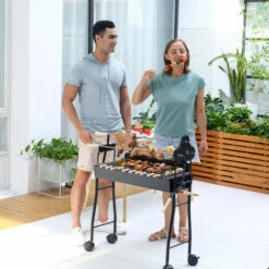 Outsunny Garden Outdoor Charcoal Trolley BBQ Barbecue Cooking Grill Powder Wheel 4 Outsunny Garden Outdoor Charcoal Trolley BBQ Barbecue Cooking Grill Powder Wheel -Outsunny store 1513460 3