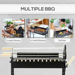 Outsunny Garden Outdoor Charcoal Trolley BBQ Barbecue Cooking Grill Powder Wheel 5 Outsunny Garden Outdoor Charcoal Trolley BBQ Barbecue Cooking Grill Powder Wheel -Outsunny store 1513460 4