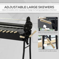 Outsunny Garden Outdoor Charcoal Trolley BBQ Barbecue Cooking Grill Powder Wheel 6 Outsunny Garden Outdoor Charcoal Trolley BBQ Barbecue Cooking Grill Powder Wheel -Outsunny store 1513460 5