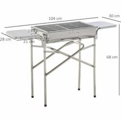 Alternative view of Outsunny BBQ Charcoal Barbecue Grill Outdoor Garden Picnic Stainless Steel New