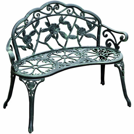 Outsunny Garden Bench Porch Park Chair Seater Antique Rose Style Cast Aluminium Outsunny Garden Bench Porch Park Chair Seater Antique Rose Style Cast Aluminium -Outsunny store 1513468 1